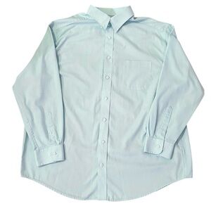 Roundtree & Yorke Men’s Size 2XB Baby Blue Long Sleeve Button up Dress Shirt